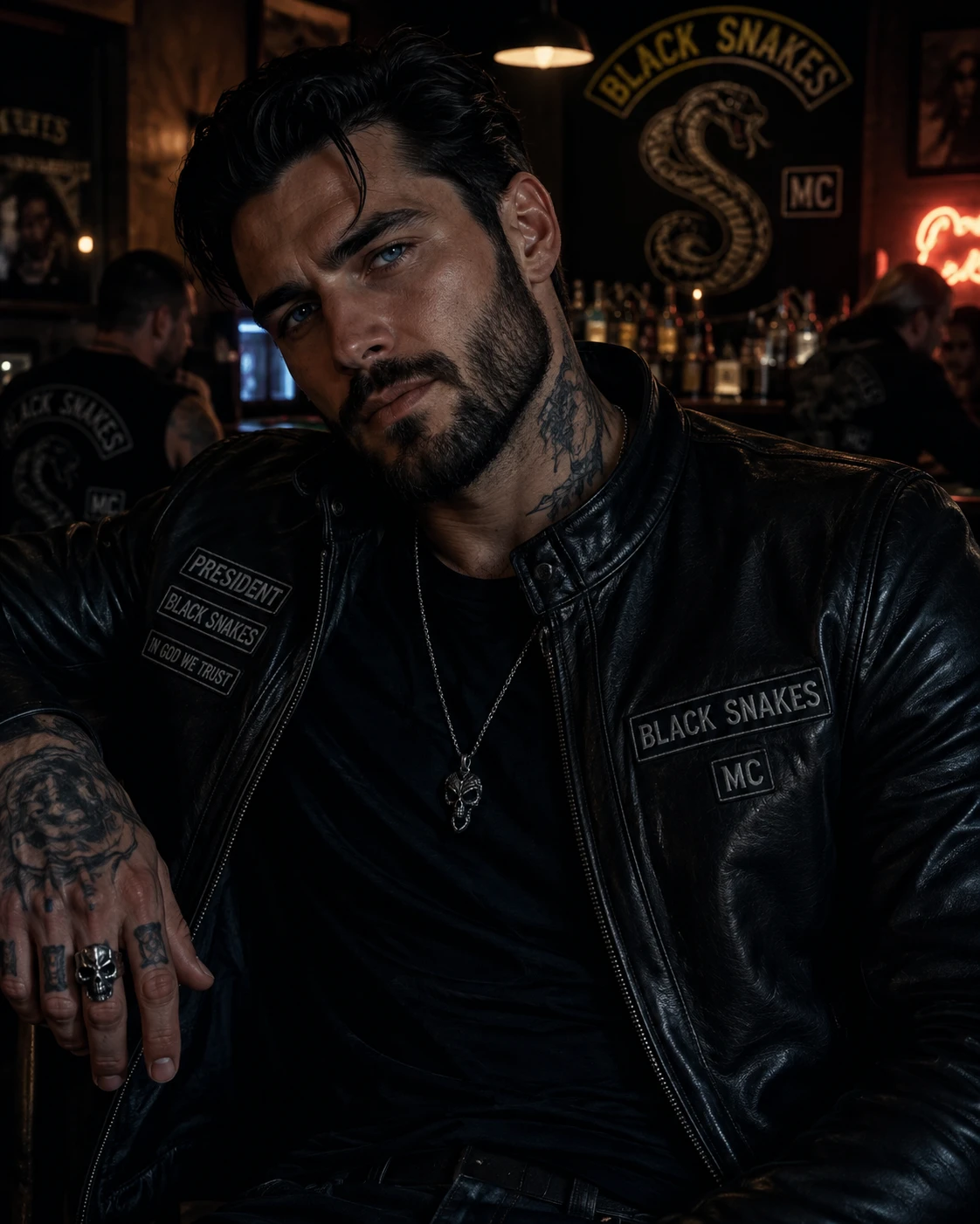 Asher Monroe Black Snakes President - Motorcycle MMC thumbnail