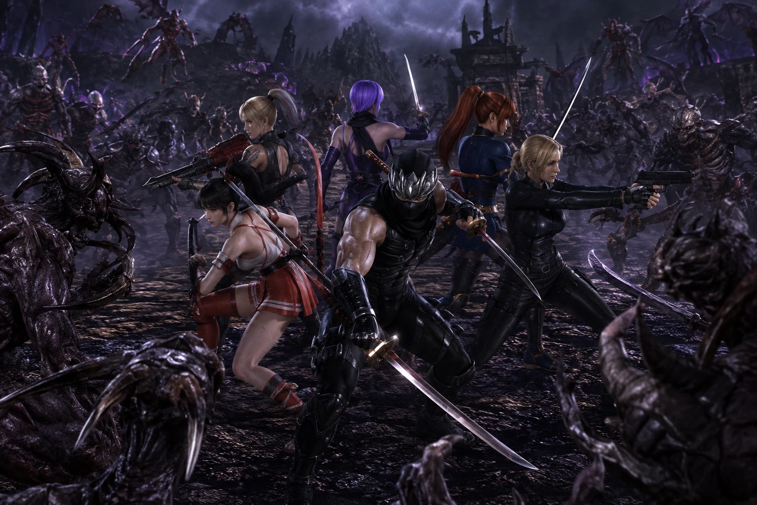 Ryu Hayabusa, Rachel, Momiji, Kasumi, Ayane, Sonia. thumbnail