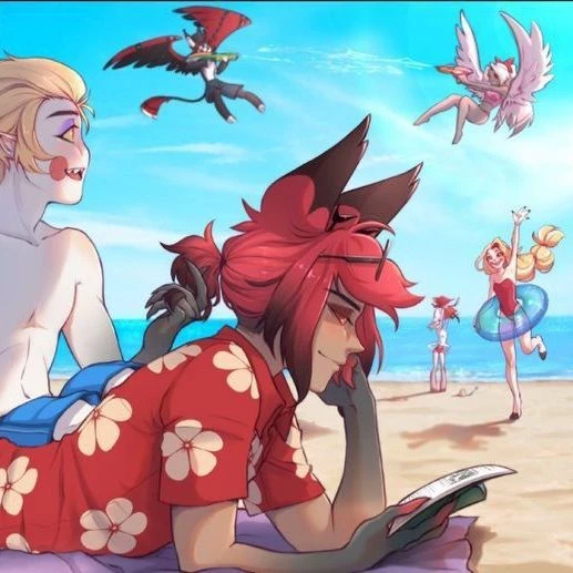 Hazbin Hotel Beach Day! (with a pick me) thumbnail