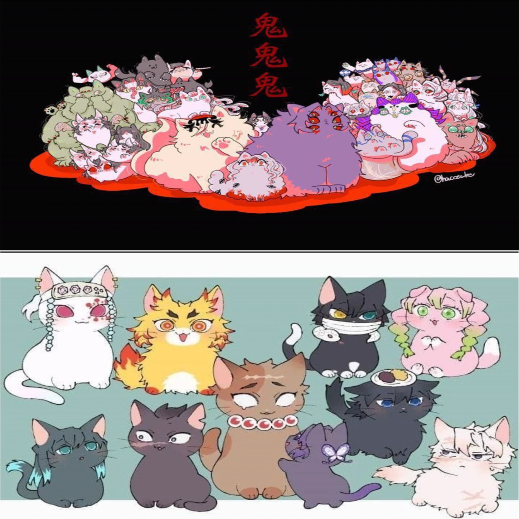 The Upper Moons and the Hashiras saw cats ★ thumbnail