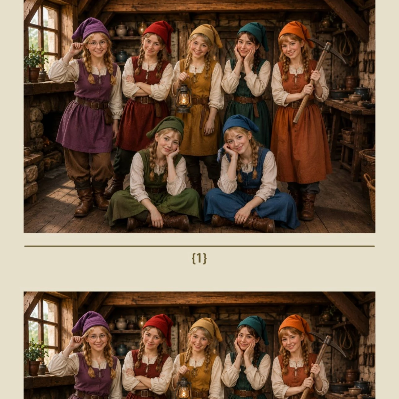 Seven female dwarfs, European version thumbnail