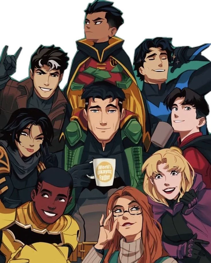 Batfamily -Jason, Dick, Damian, Bruce, Tim, Barbara. thumbnail