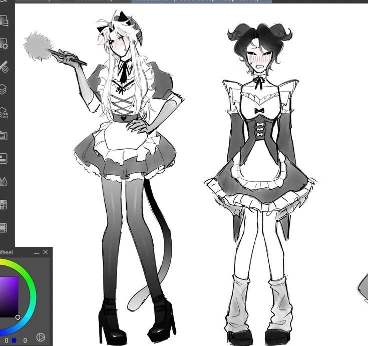 Pierrot and Harlequin - MAIDS AU thumbnail
