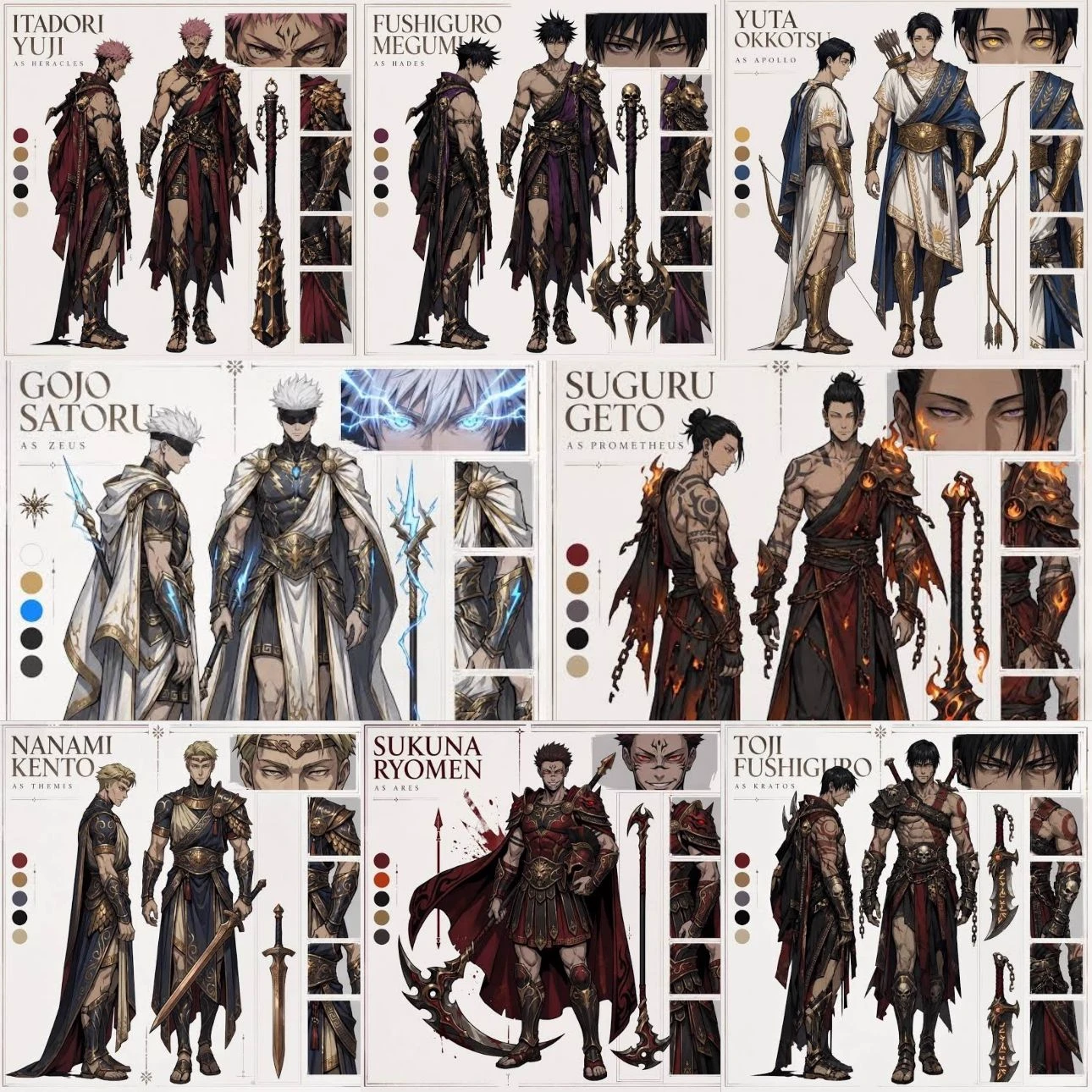 Jjk men as Greek gods thumbnail