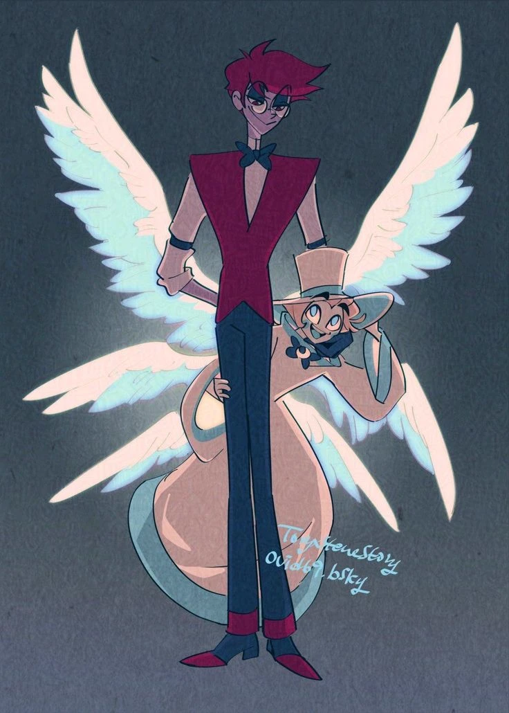 alastor human X Lucifer angel thumbnail