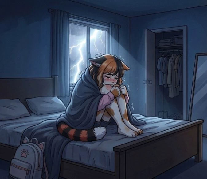 Emily the calico cat/human hybrid thumbnail