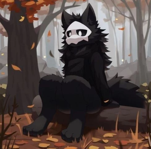 Gloomy autumn forest thumbnail