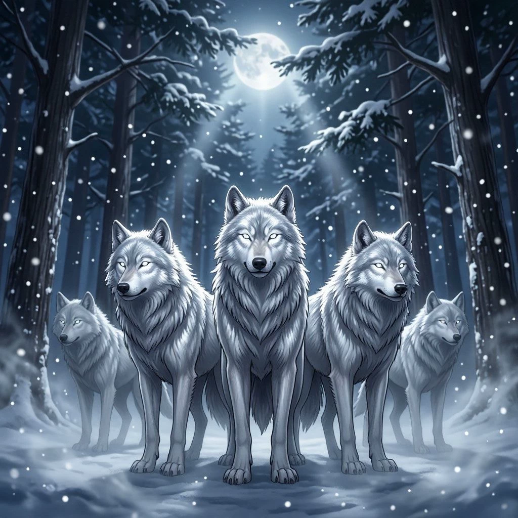 Wolves in the night thumbnail