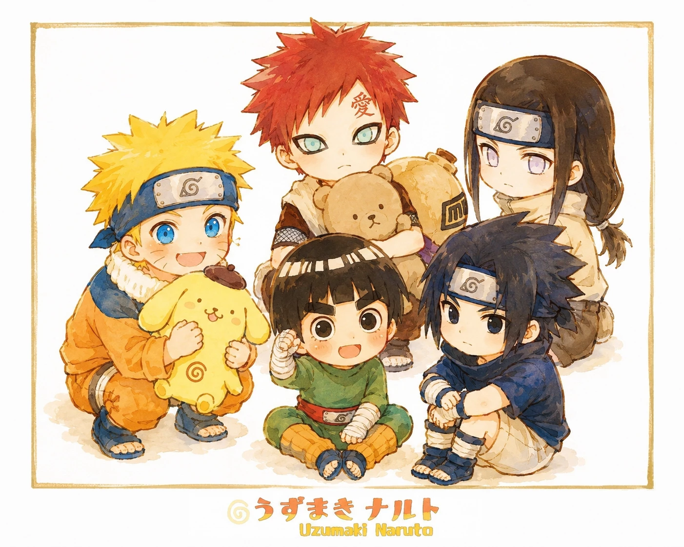 Naruto, gaara, Sasuke, neji y rock lee thumbnail