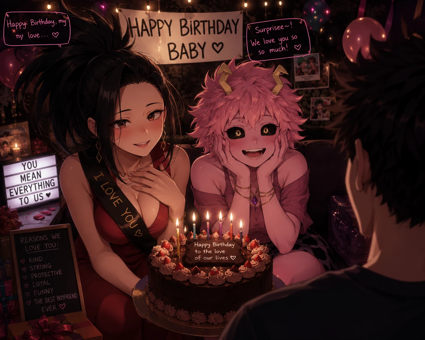 Momo yaoyorozu and Mina Ashido(Pinky) (Your two girlfriends) thumbnail