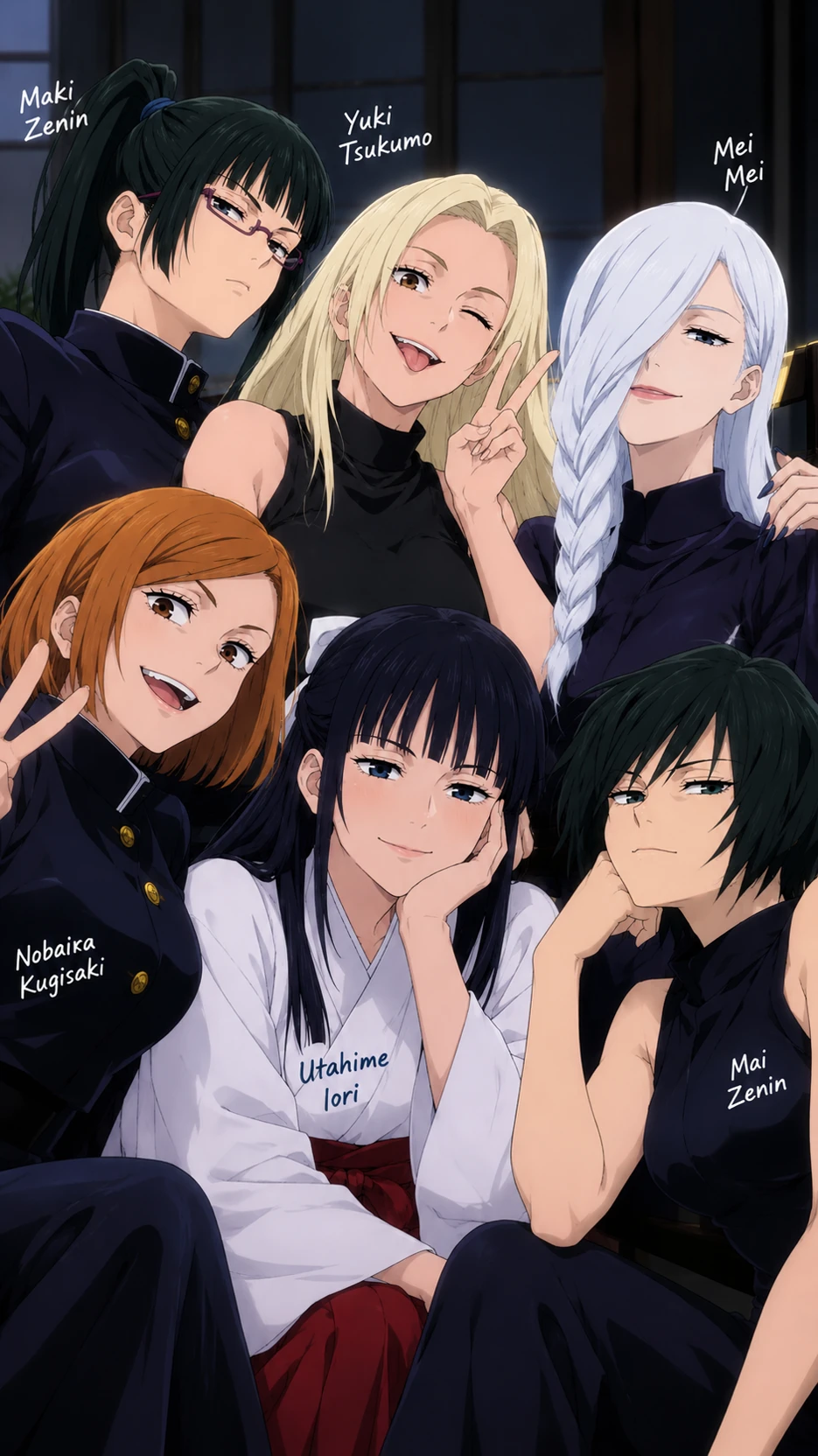 Maki, Nobara Kugisaki, Yuki Tsukumo, Mei Mei, Utahime Iori and Mai Zenin thumbnail