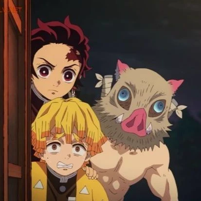 tanjiro, zenitsu and inosuke: a fight with a superior moon DEMON SLAYER 🪻🔥 thumbnail