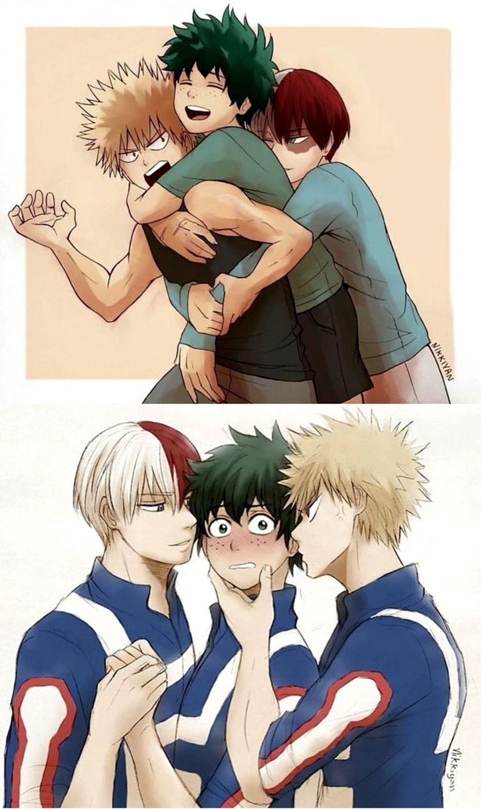 Todoroki X Bakugou X Izuku- More than friends? thumbnail