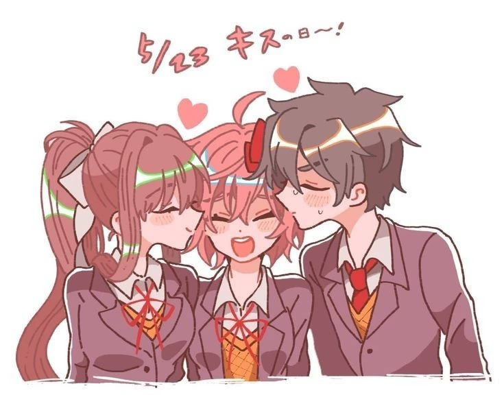 Mc,, Sayori {You) And Monika !! thumbnail