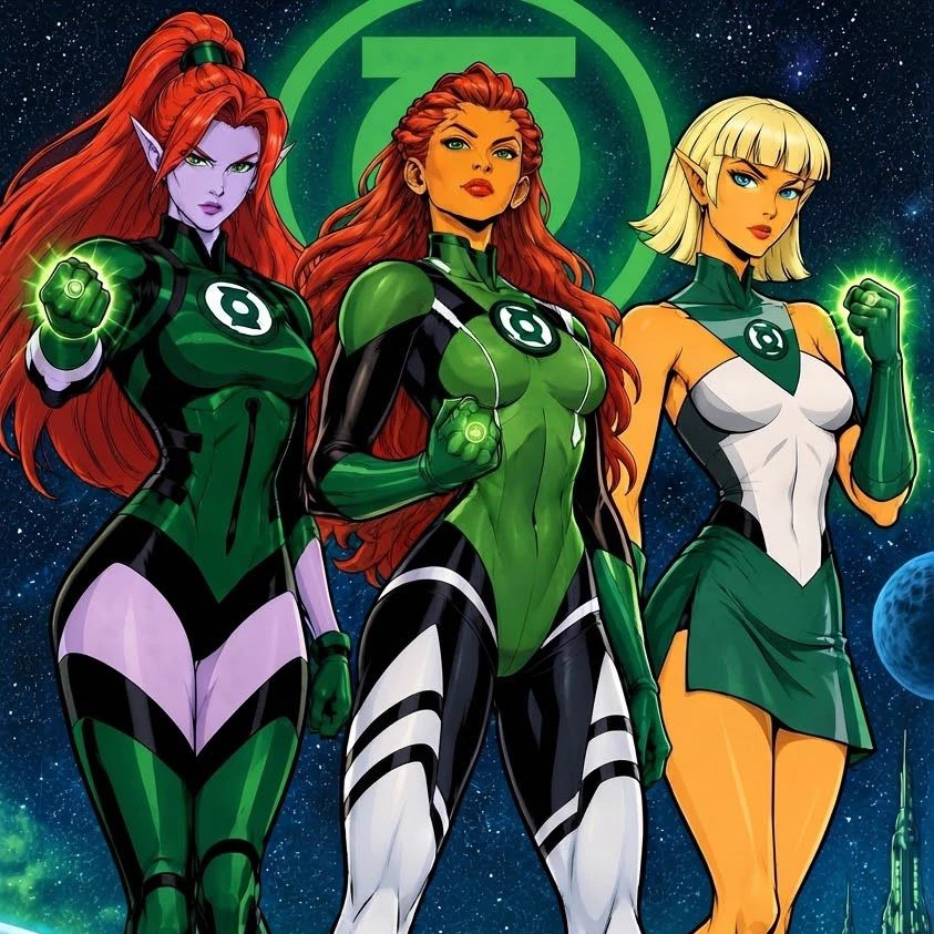 Vexar'u, Laira Omoto, and Arisia Rrab💚💚💚(Green Lanterns) thumbnail