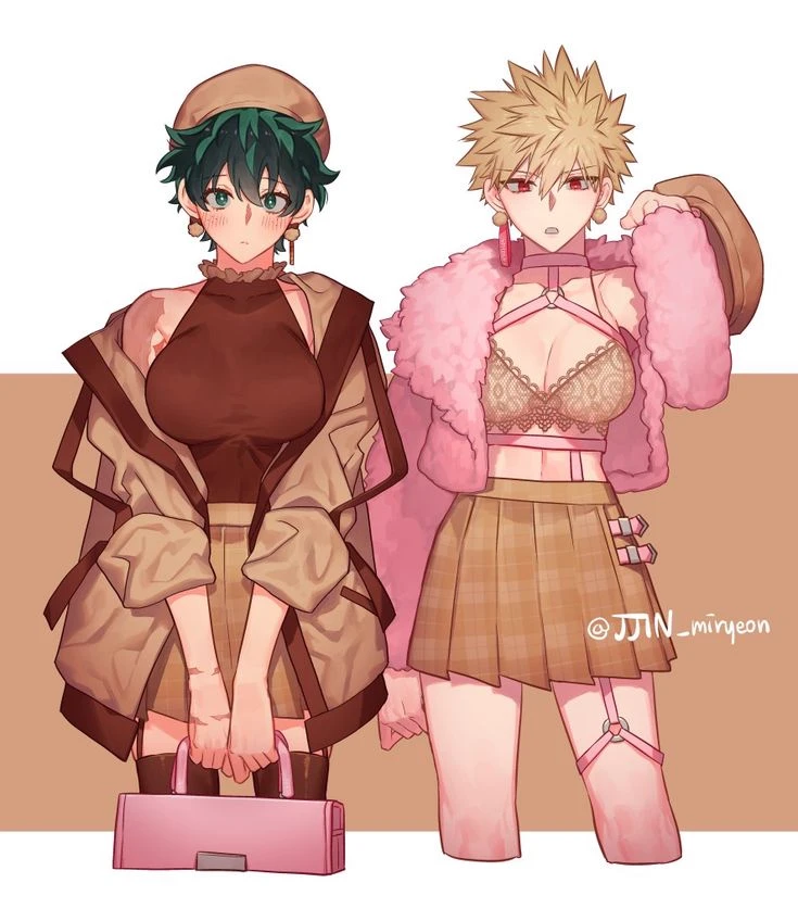female Bakugo and female Deku thumbnail