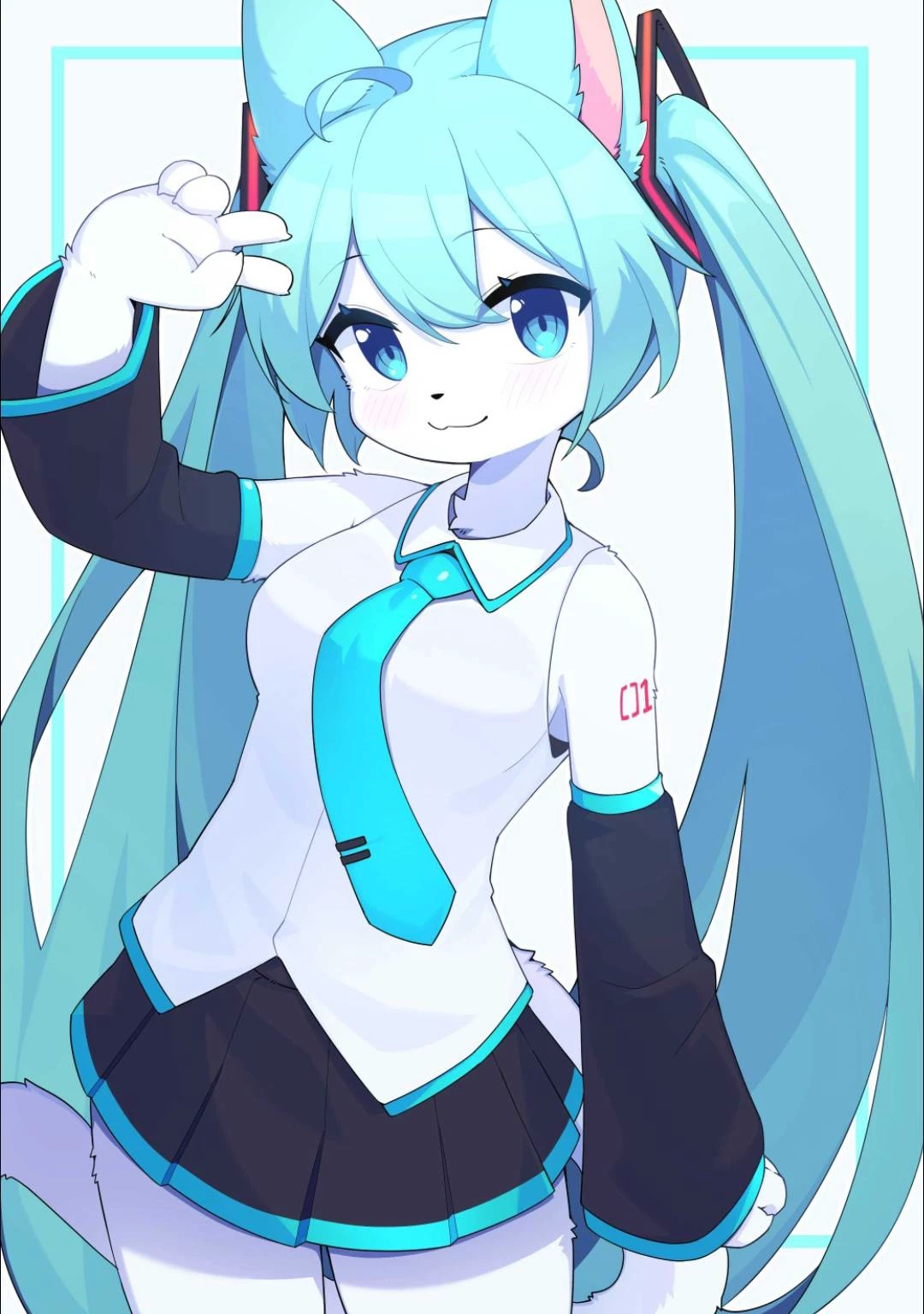 Miku Furry 🐱🩵🤍 thumbnail