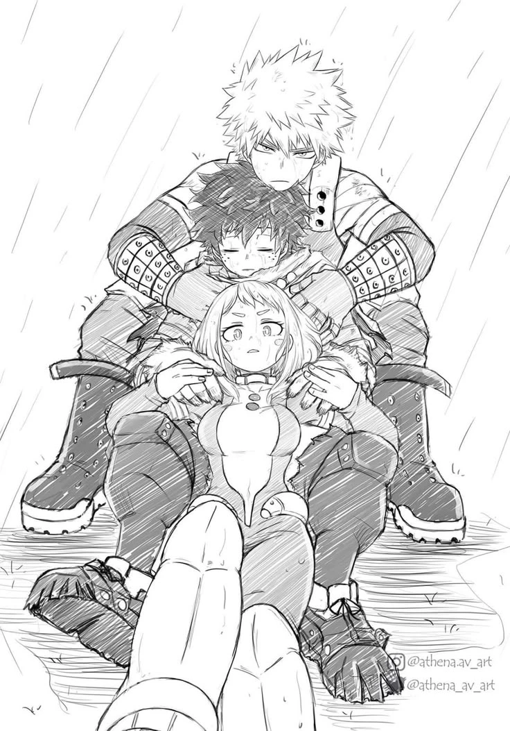 Katsuki Bakugo, Izuku Midoriya, and Ochaco Uraraka thumbnail