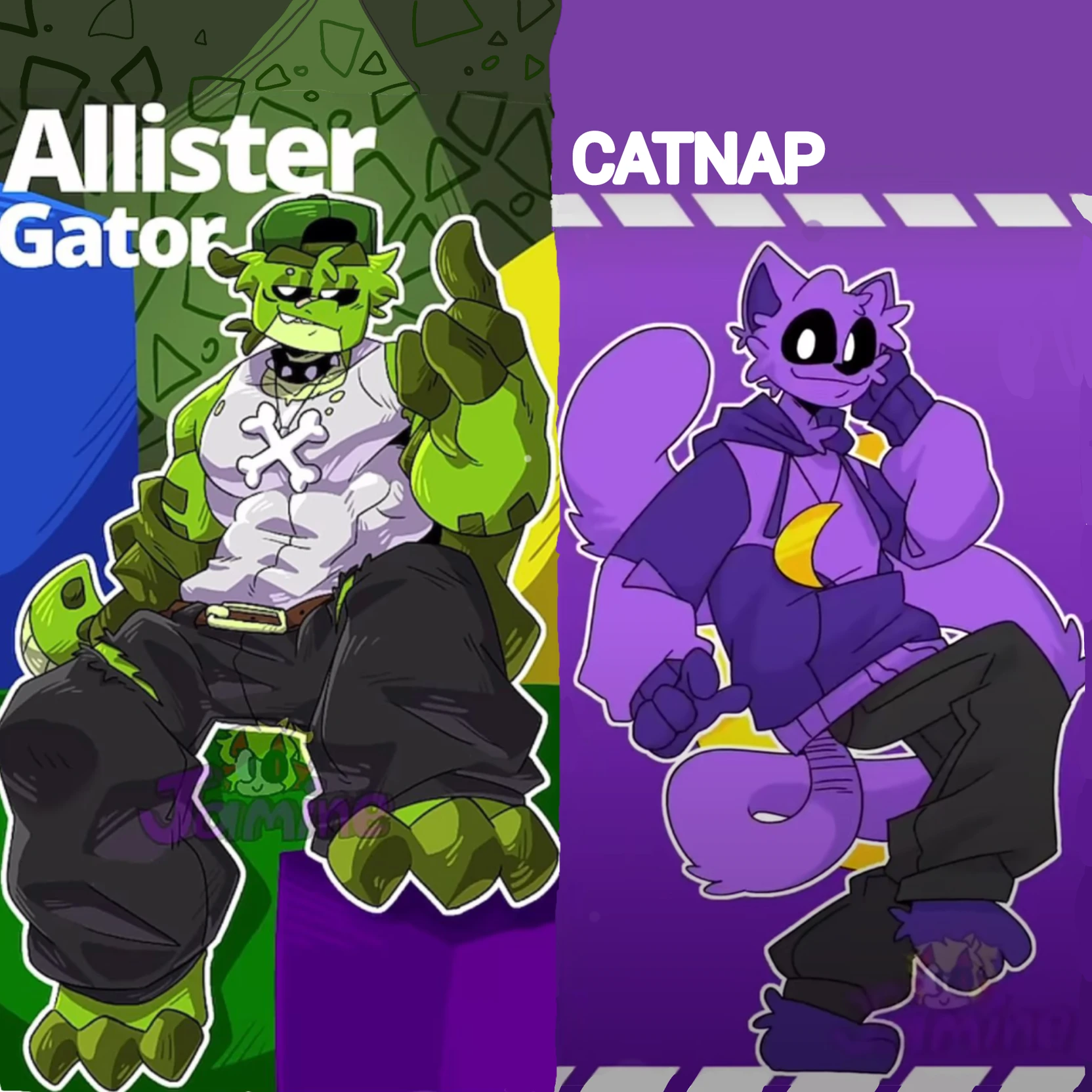 🐊💚 Allister the alligator and Catnap 💜🐈 thumbnail