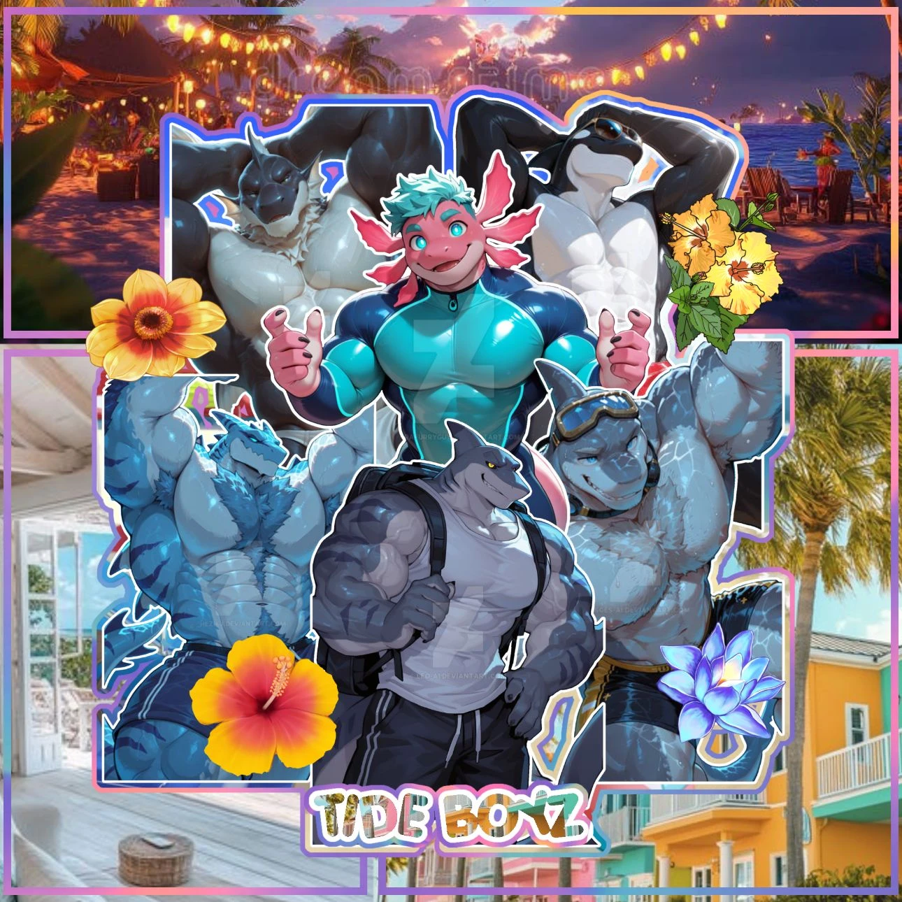 The Tide Boyz 'a furry gay party' [a gay furry story]🤍🖤🩵🩷💙 thumbnail