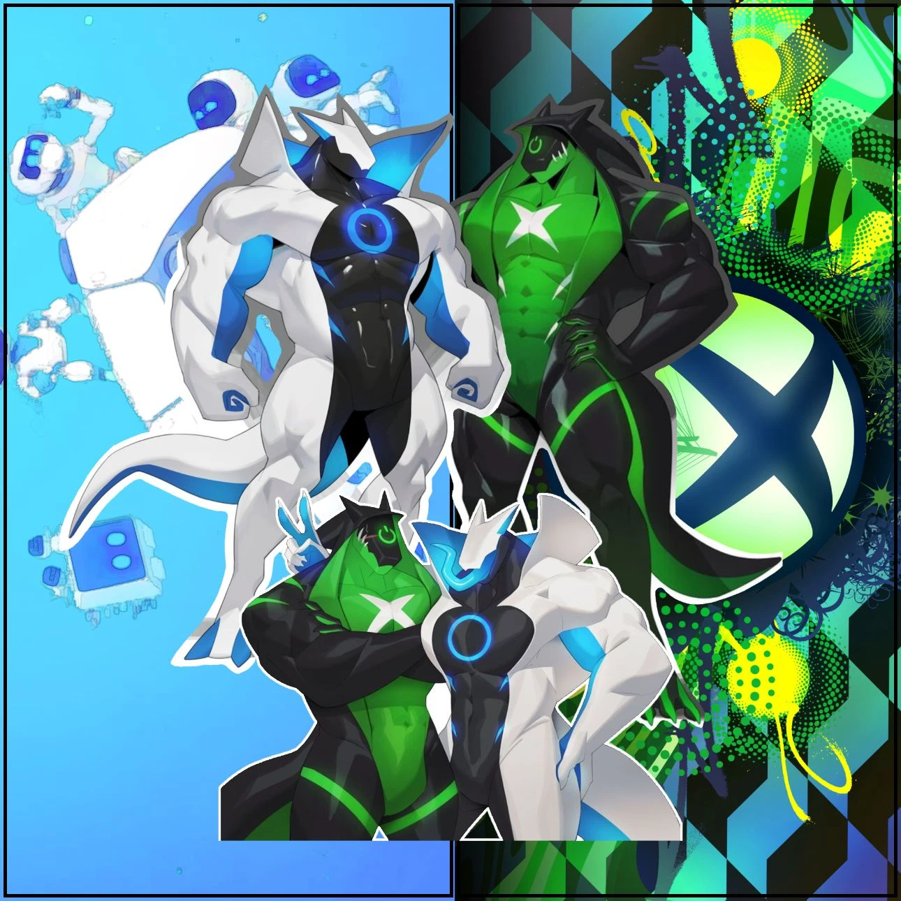 PS5 and Xbox "a random box" \[a gay furry story\]💚💙 thumbnail