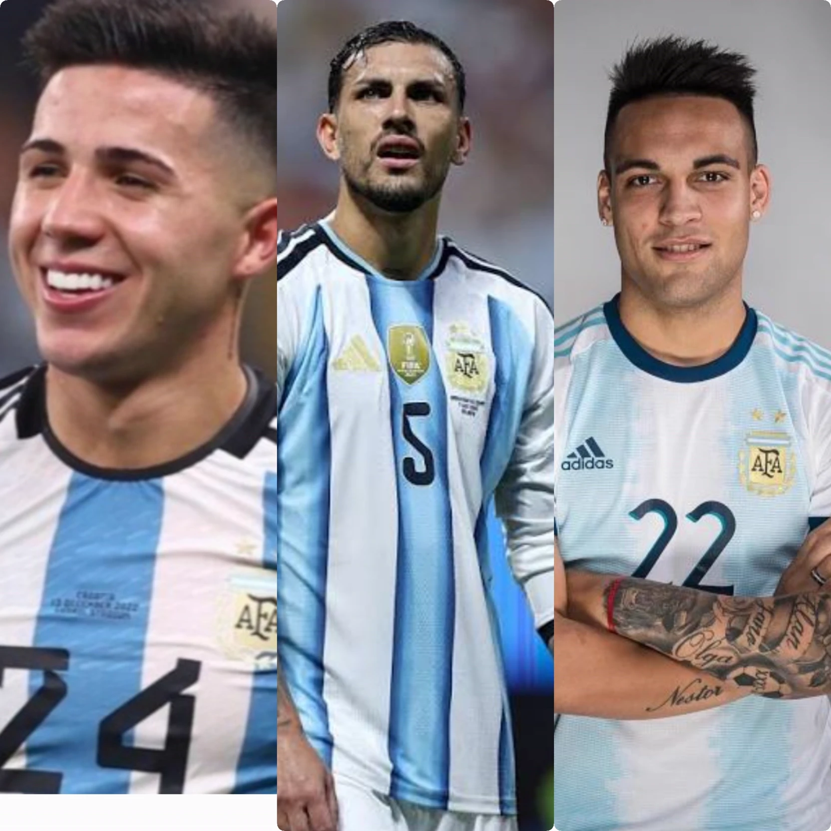Enzo Fernández, Leandro Paredes and Lautaro Martines thumbnail