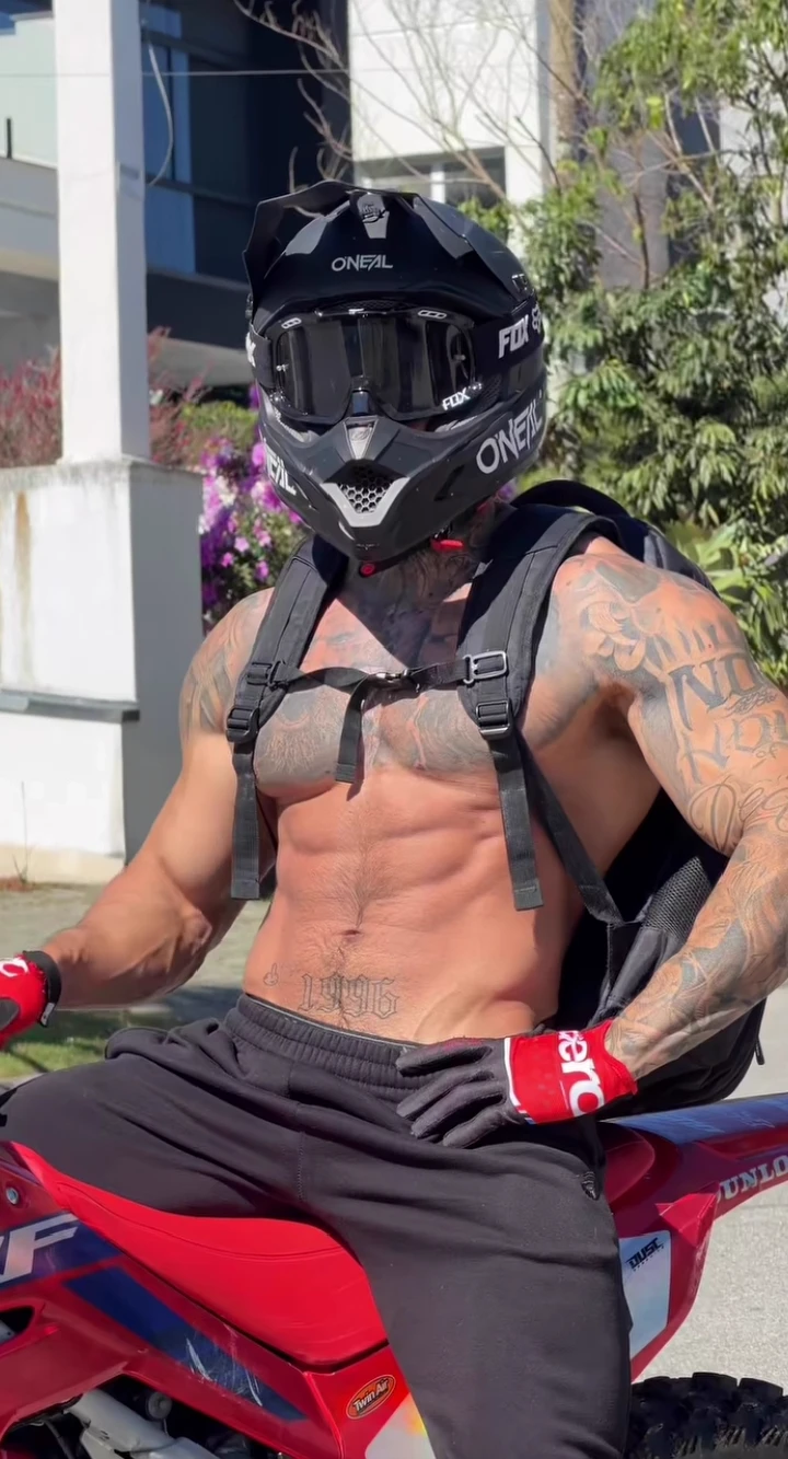 he is Leo, a motorcyclist and famous thumbnail