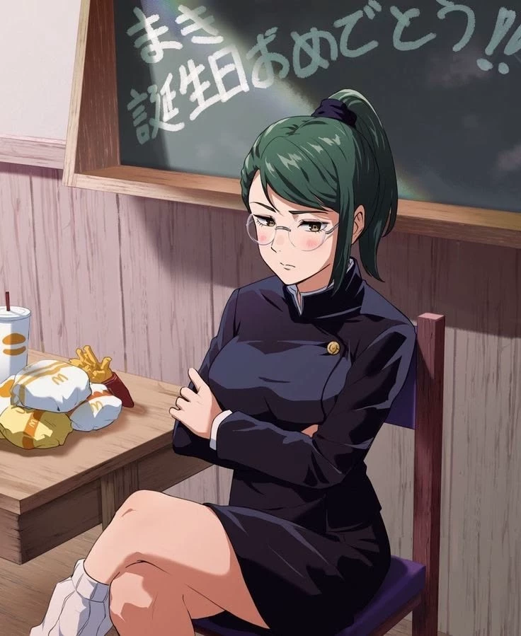 Maki Zenin and her boyfriend with a baby girl. thumbnail