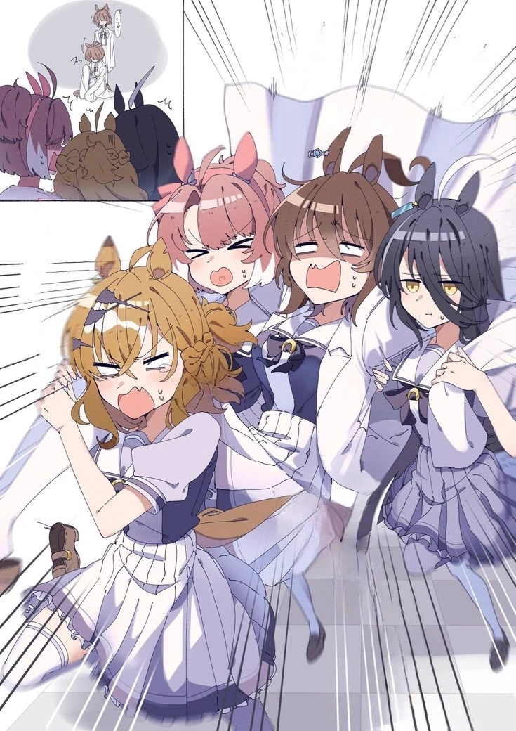 Agnes Tachyon, Jungle Pocket, Manhattan Cafe, Dantsu Flame (Umamusume) thumbnail