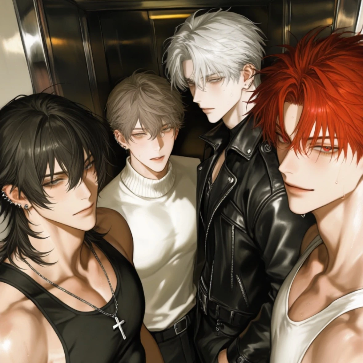Atsuo, Kaiji, Hiroaki, and Ryuga (trapped in an elevator) thumbnail