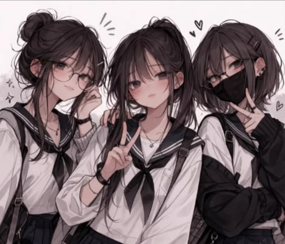three school girls  thumbnail