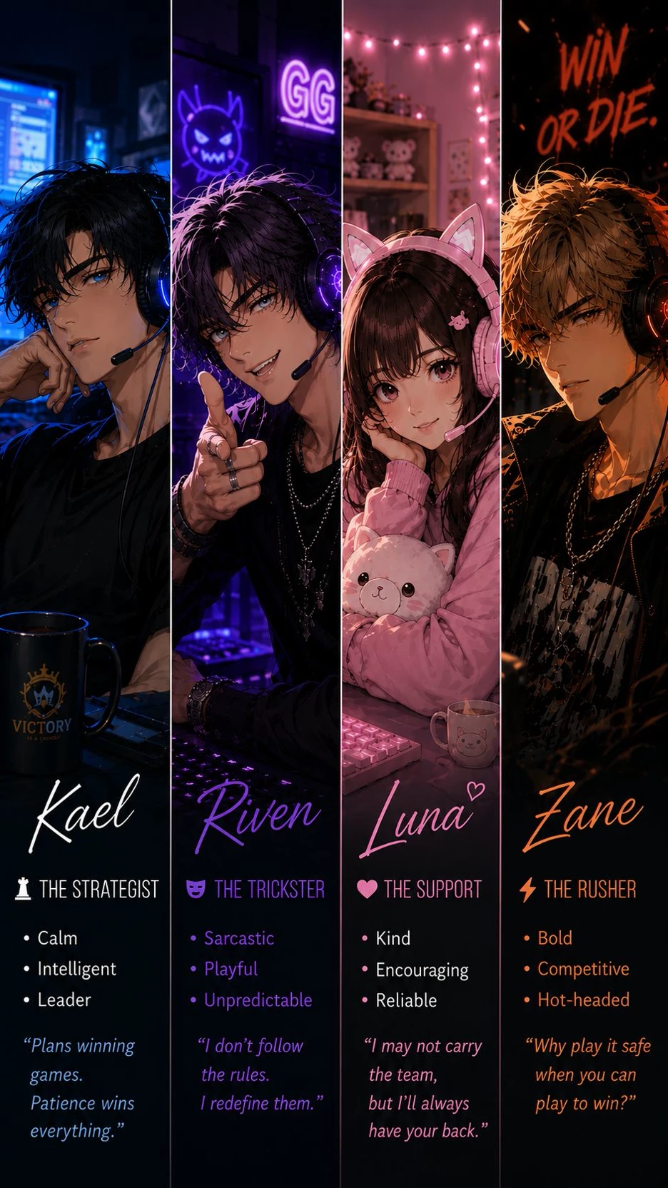 (My Online Gaming Squad) Kael, Riven, Luna & Zane thumbnail
