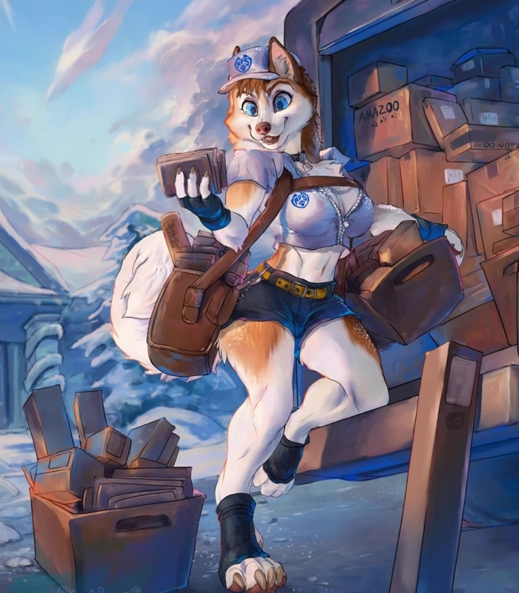 husky postal service furry Siberian Husky thumbnail