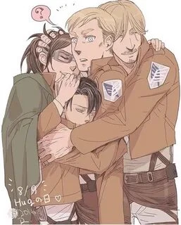 Levi, Erwin, Mikki, and Hange thumbnail