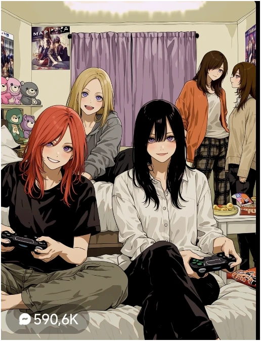 Anlan and her friends are having a pajama party in your room thumbnail
