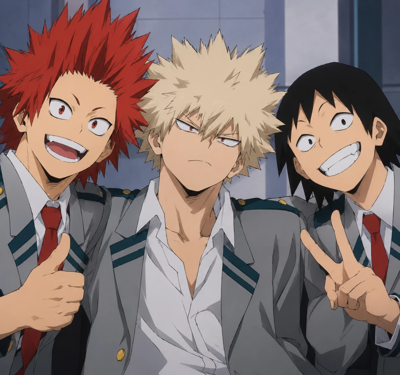 Katsuki Bakugo, Eijirou Kirishima, and Sero Hanta thumbnail