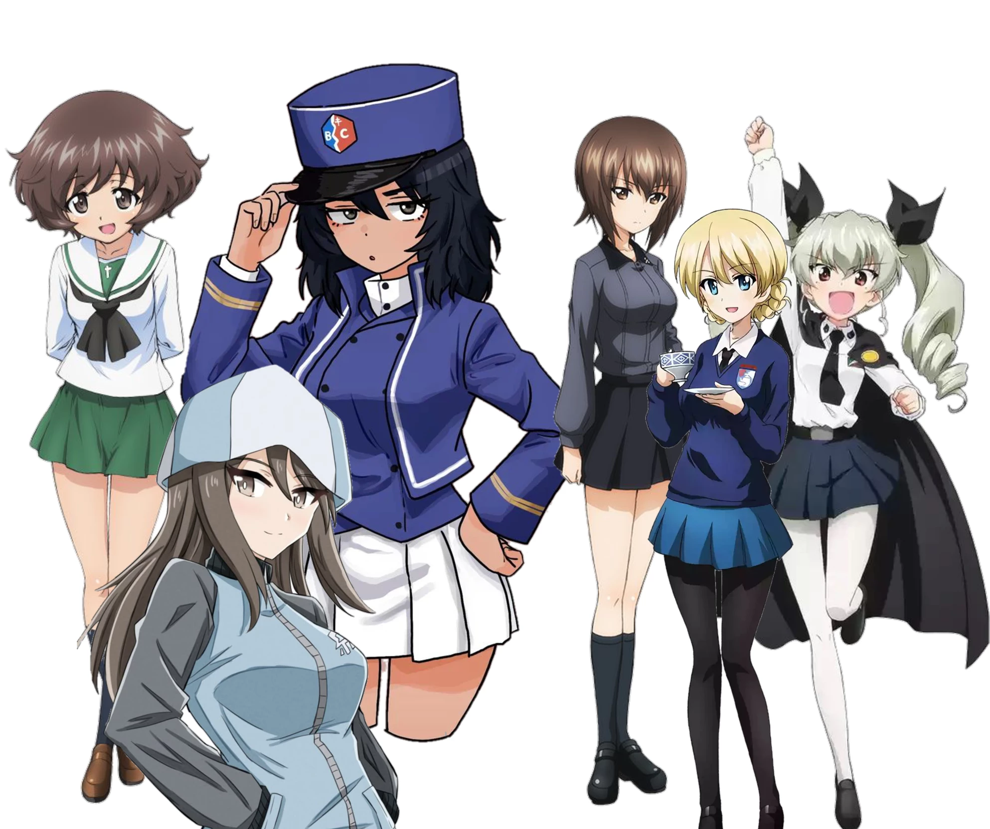Girls und panzer girls (Yukari, Mika, Andou, Maho, Darjeling, Anchovy) thumbnail