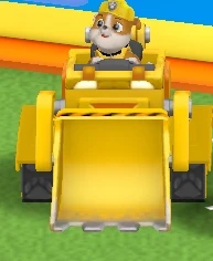 rubble inside his bulldozer machine car thumbnail