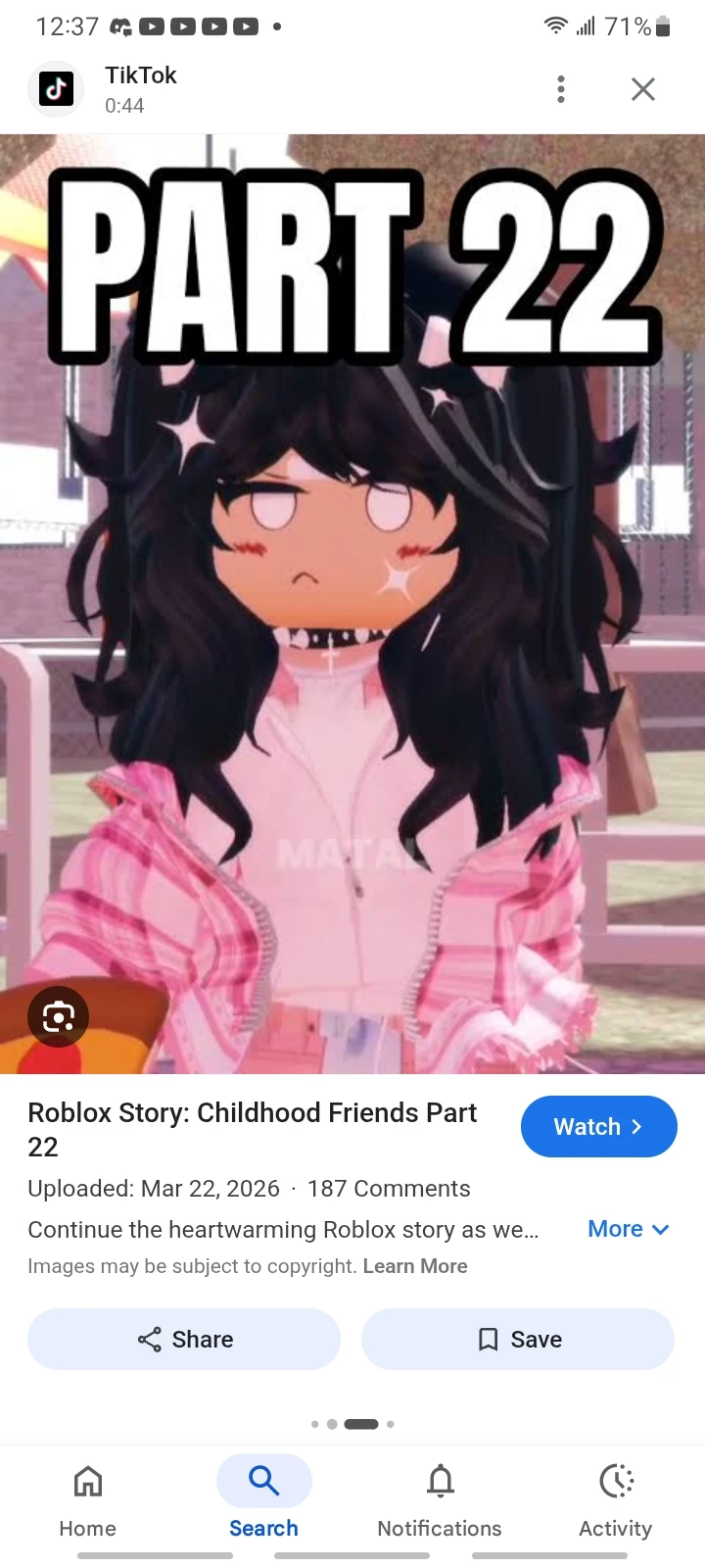 Roblox love Story thumbnail