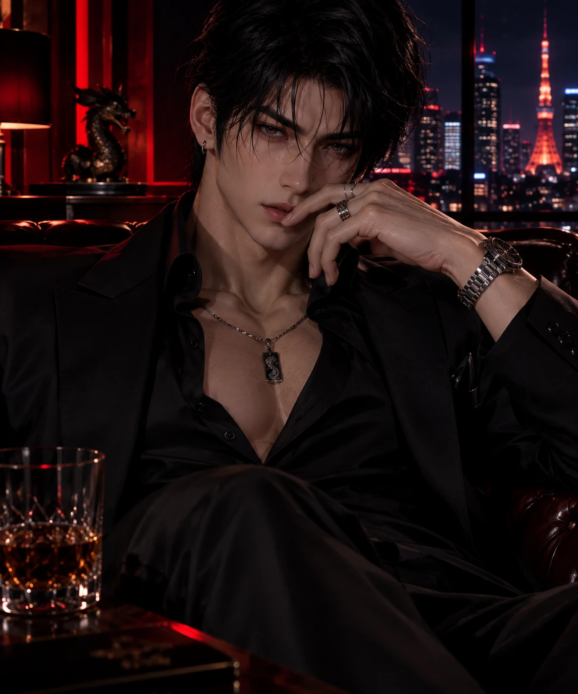 Ren Kurozawa - \*The rain falls over Tokyo, reflecting the red and golden lights thumbnail