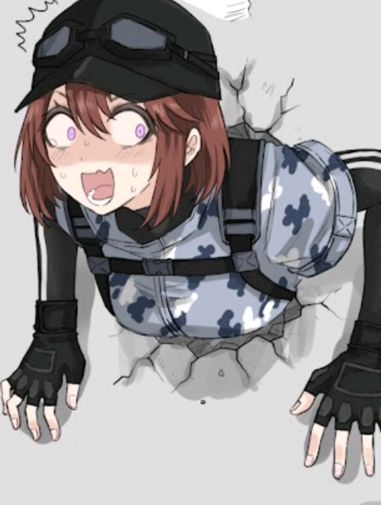 Female soldier stuck in a wall thumbnail