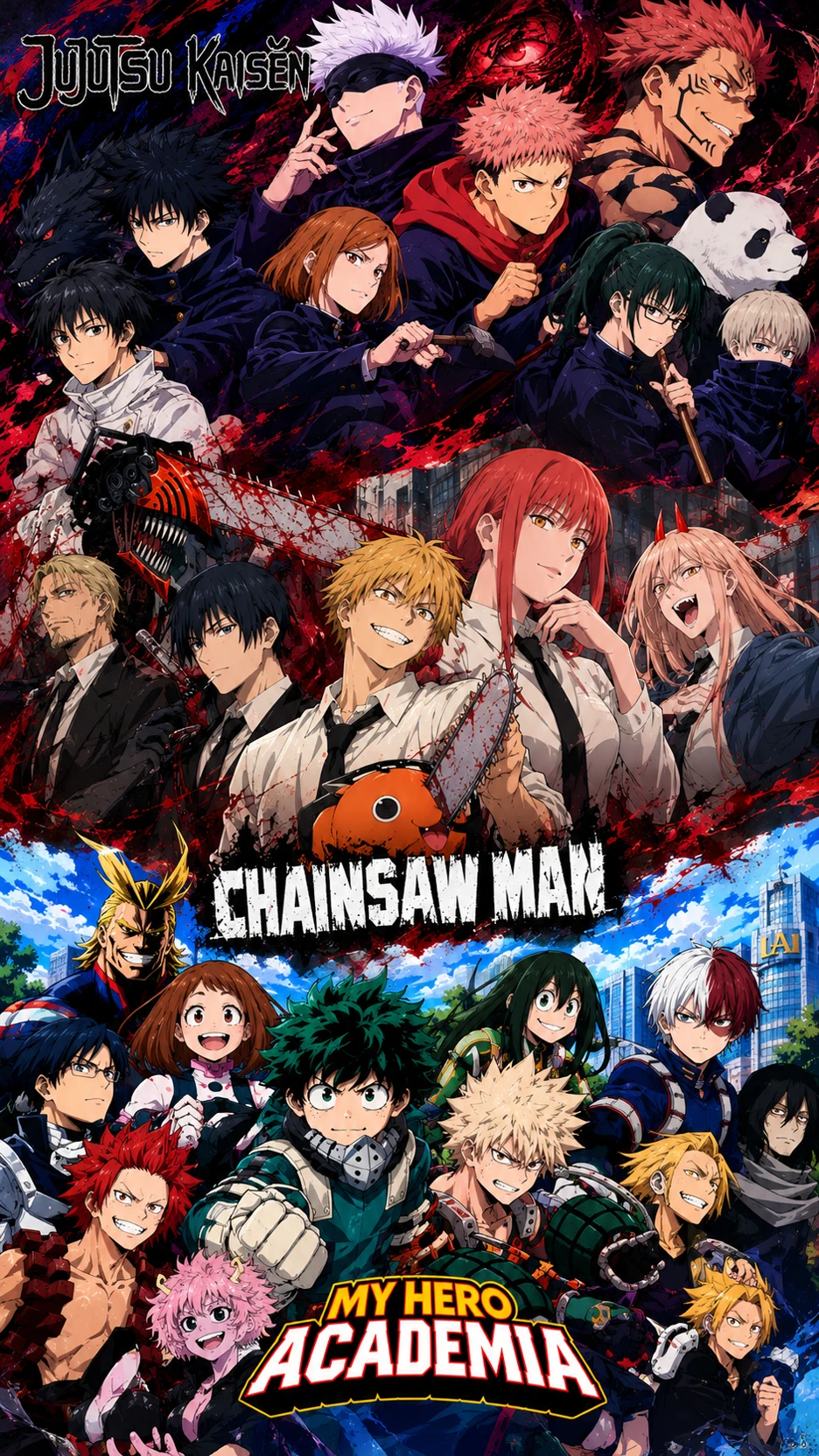 Jujutsu Kaisen. Chainsaw Man. My Hero Academia thumbnail