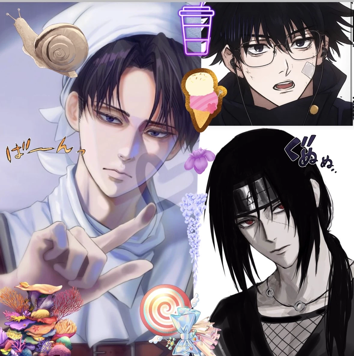 •🧿Yandere-megumi fushiguro.yandere levi ackerman🍏.and yandere itachi uchiha🍉• thumbnail