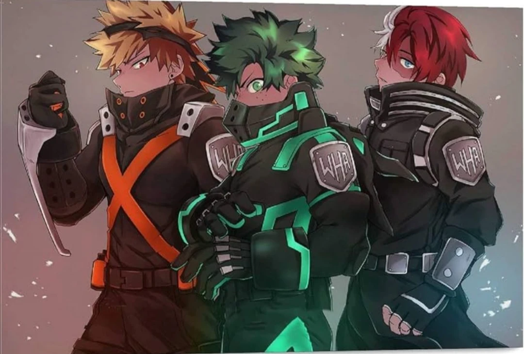 Bakugo Katsuki (Kacchan), medariya Izuku (Deku) and Todorok shoto thumbnail