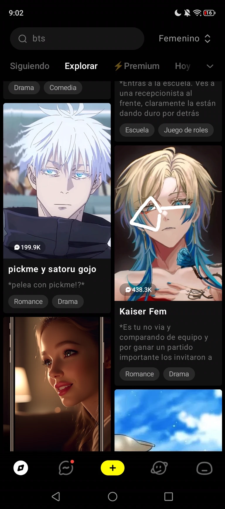 Pick me and Satoru Gojo (male version of the bot) thumbnail