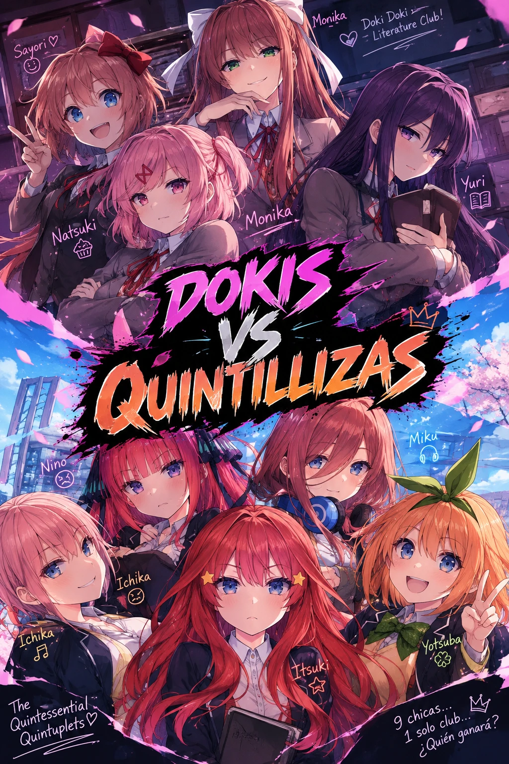 心跳心跳文学部 VS 五等分的新娘 五胞胎 thumbnail