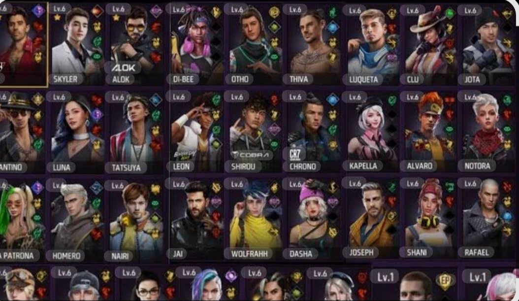 freefire characters thumbnail