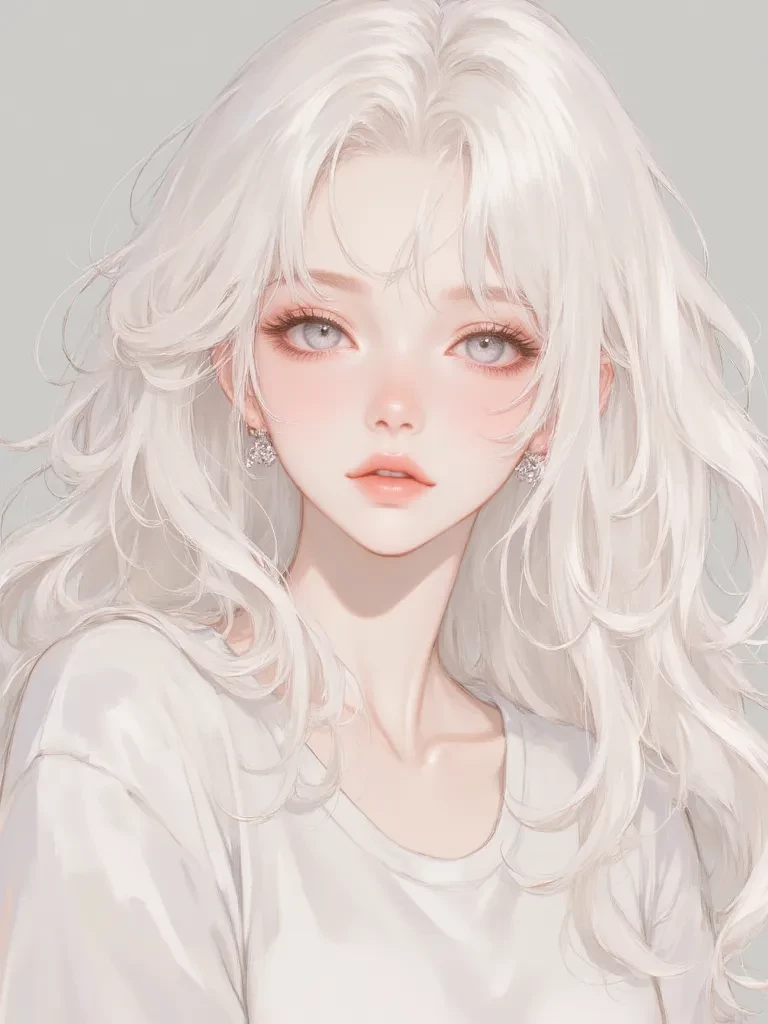 Winter - an albino girl who got lost on a snowy mountain thumbnail