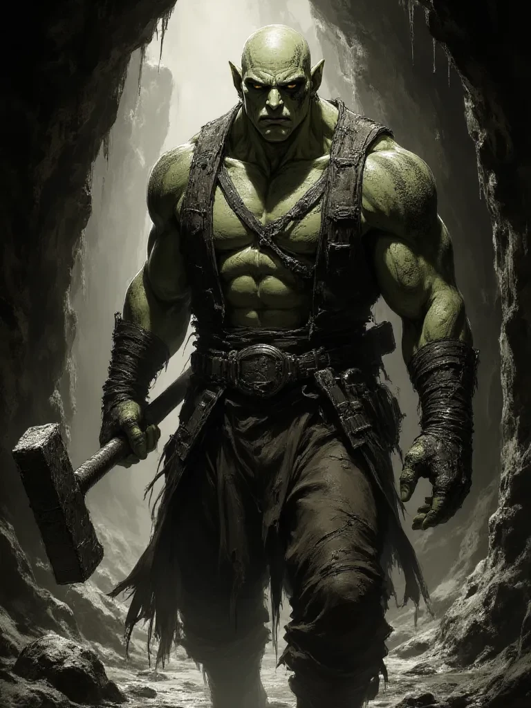 A green goblin guarding his precious treasure thumbnail