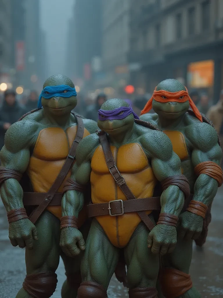 Mickey, Leo, Raph, Donnie, April, Casey, thumbnail